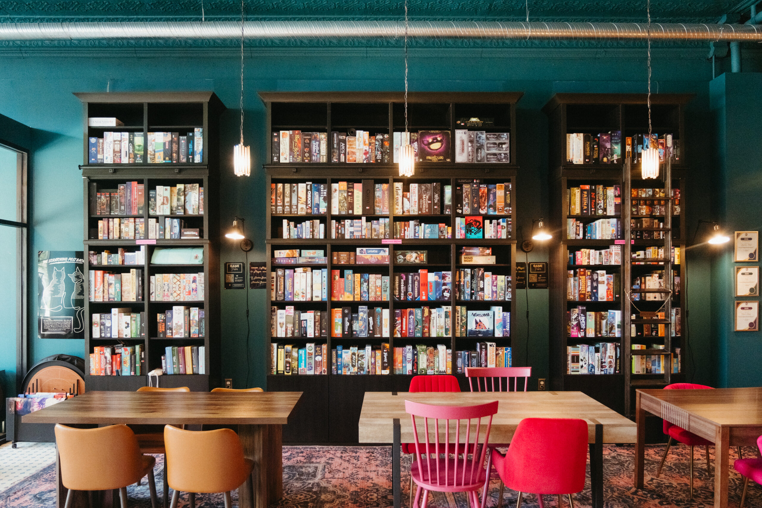 Huge Board Game Library The Scratching Post Champaign, IL board game cafe Huge Board Game Library The Scratching Post Champaign, IL board game cafe