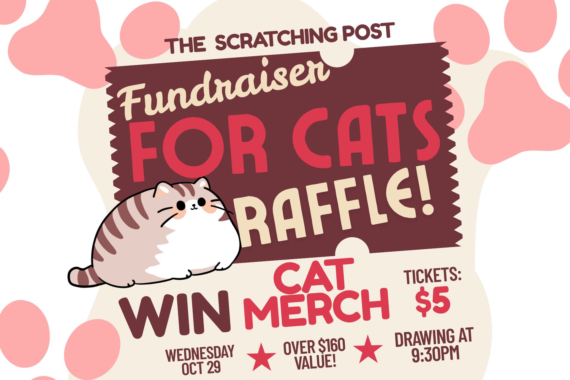Fundraiser Raffle at The Scratching Post Cat Cafe Champaign, IL